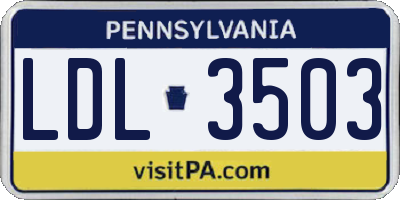 PA license plate LDL3503