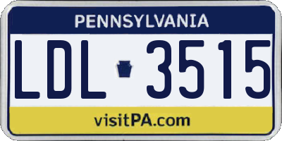 PA license plate LDL3515
