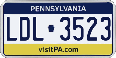 PA license plate LDL3523