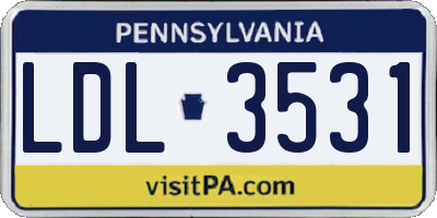 PA license plate LDL3531