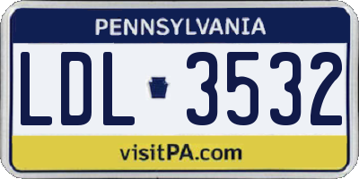 PA license plate LDL3532