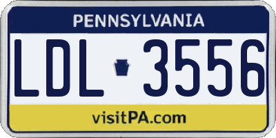 PA license plate LDL3556