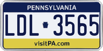PA license plate LDL3565