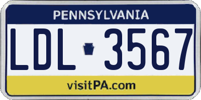 PA license plate LDL3567