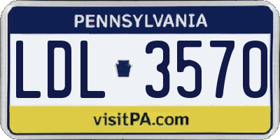 PA license plate LDL3570