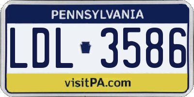 PA license plate LDL3586