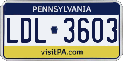 PA license plate LDL3603