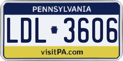 PA license plate LDL3606