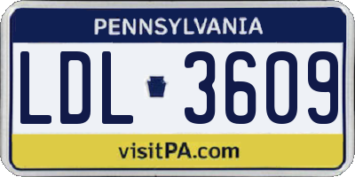 PA license plate LDL3609