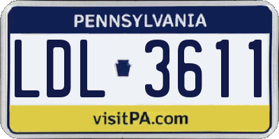 PA license plate LDL3611