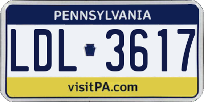 PA license plate LDL3617