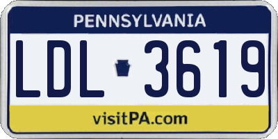 PA license plate LDL3619