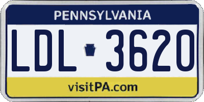 PA license plate LDL3620