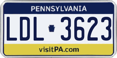 PA license plate LDL3623