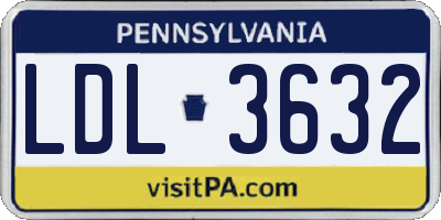 PA license plate LDL3632