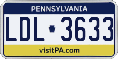 PA license plate LDL3633