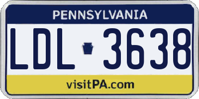 PA license plate LDL3638