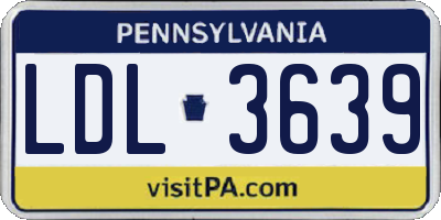 PA license plate LDL3639