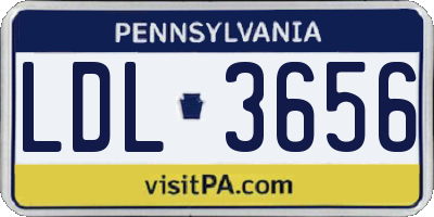 PA license plate LDL3656