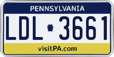 PA license plate LDL3661