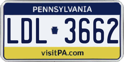 PA license plate LDL3662