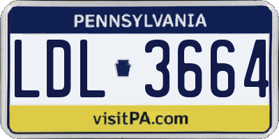 PA license plate LDL3664