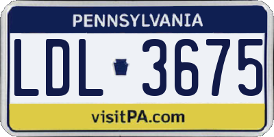 PA license plate LDL3675