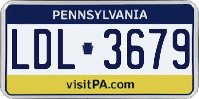 PA license plate LDL3679