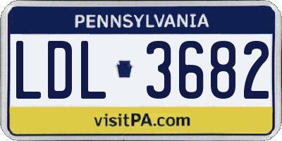 PA license plate LDL3682