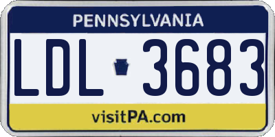 PA license plate LDL3683