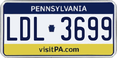 PA license plate LDL3699