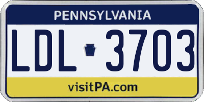 PA license plate LDL3703