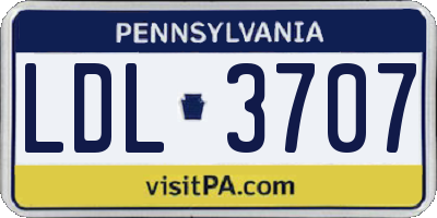 PA license plate LDL3707
