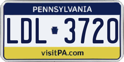 PA license plate LDL3720