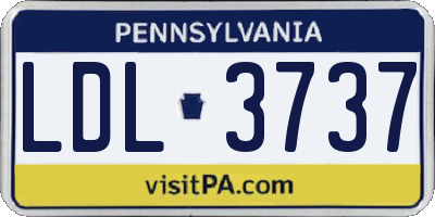 PA license plate LDL3737