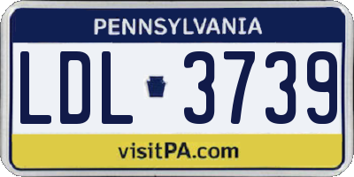 PA license plate LDL3739