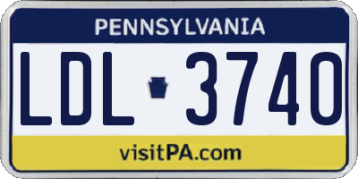 PA license plate LDL3740