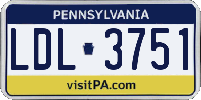 PA license plate LDL3751