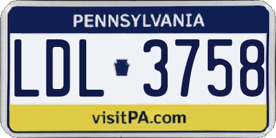 PA license plate LDL3758