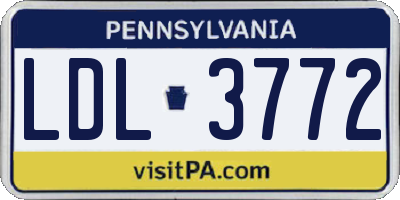 PA license plate LDL3772
