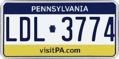 PA license plate LDL3774