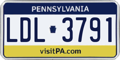 PA license plate LDL3791
