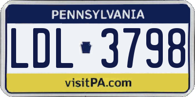PA license plate LDL3798