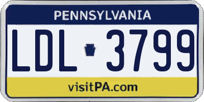 PA license plate LDL3799