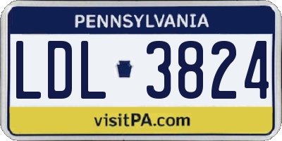 PA license plate LDL3824