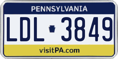 PA license plate LDL3849