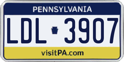 PA license plate LDL3907