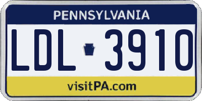 PA license plate LDL3910