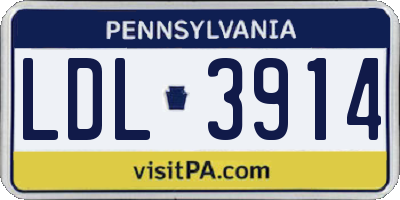 PA license plate LDL3914