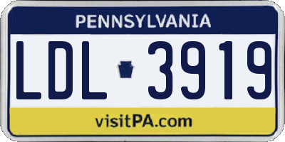 PA license plate LDL3919